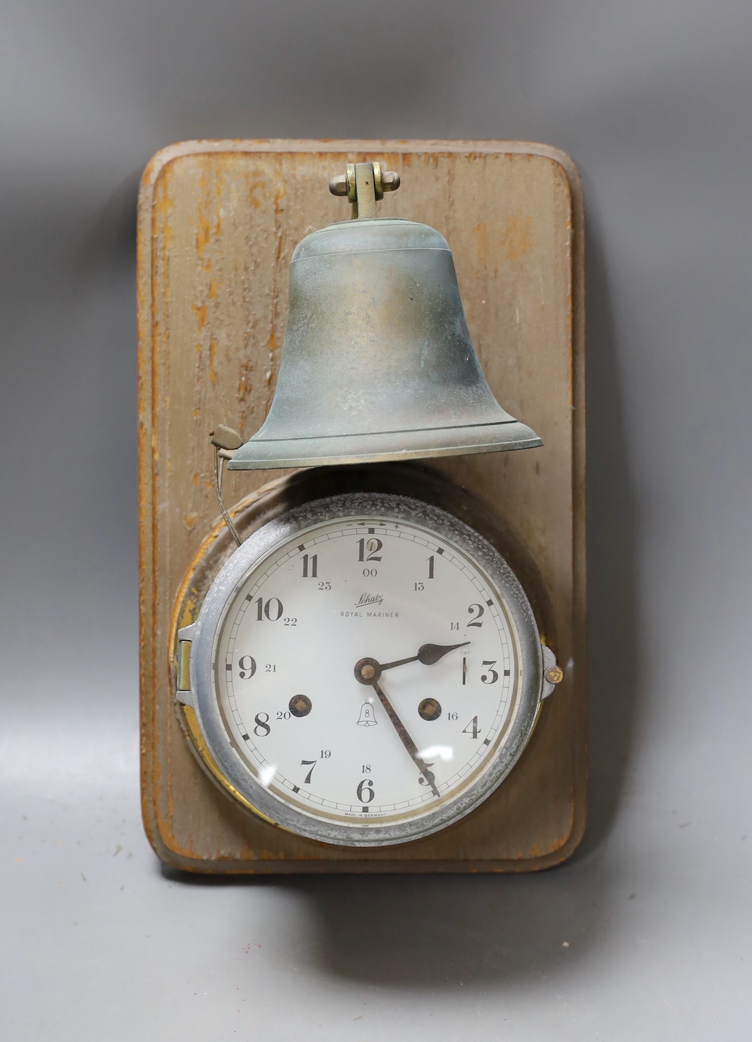 A Royal Mariner bulkhead clock - 36cm tall